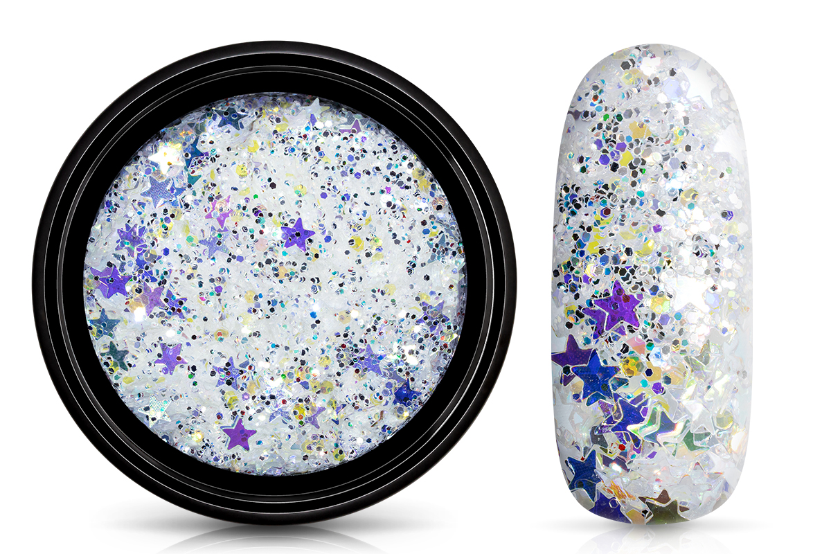 Jolifin LAVENI Glitterpuder - white stars