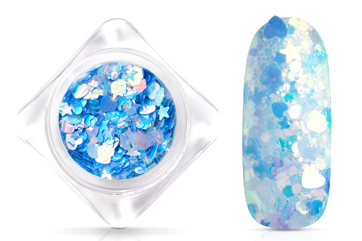Jolifin Hearts Glittermix - blue ocean