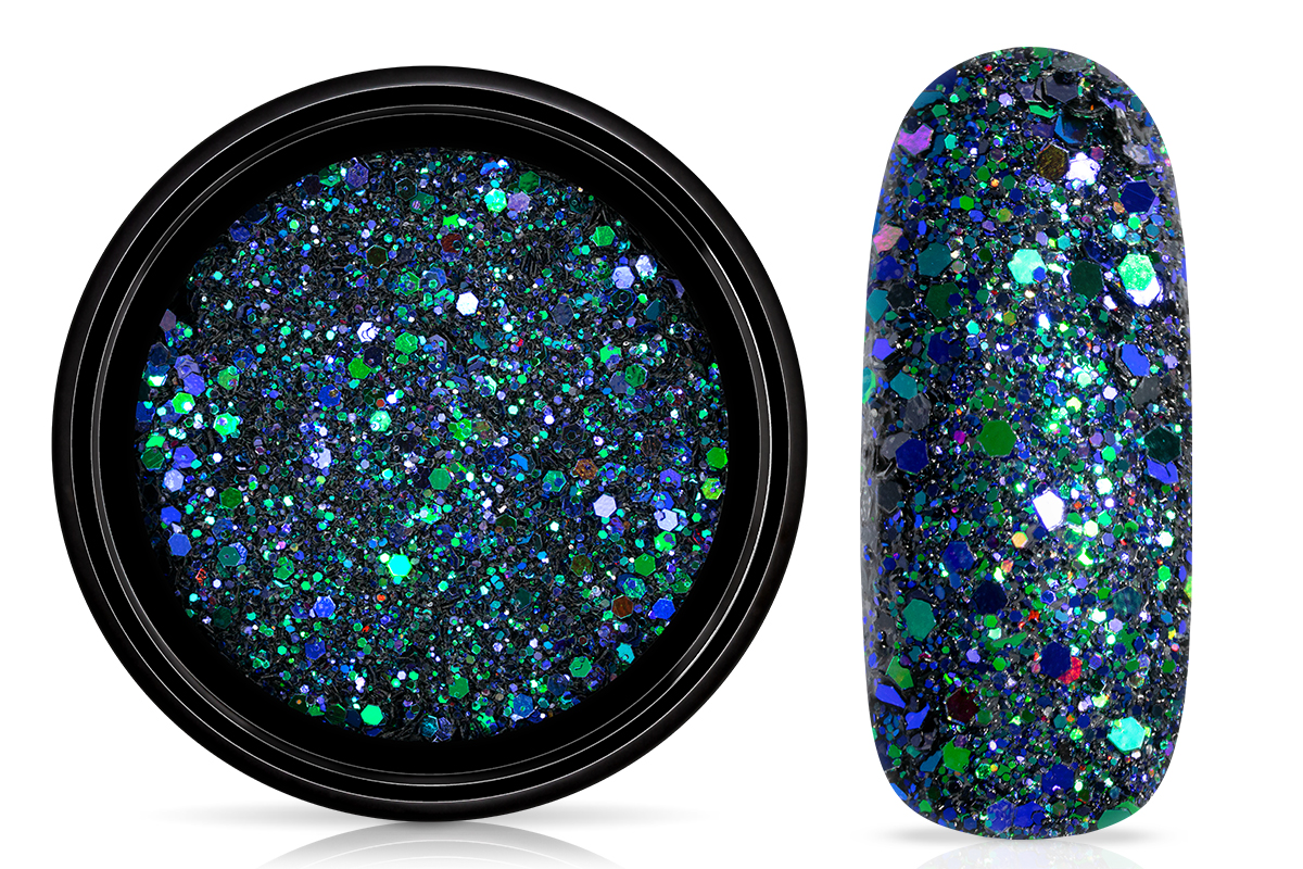 Jolifin LAVENI Sparkle Glitter - chameleon smaragd-blue