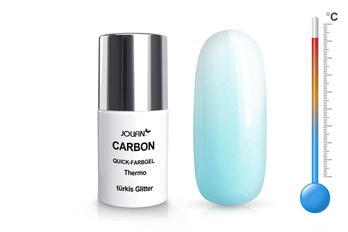 Jolifin Carbon Quick-Farbgel Thermo türkis glitter 11ml