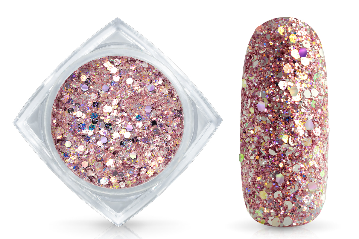Jolifin LAVENI Luxury Glitter Hologramm  - silver-rosy