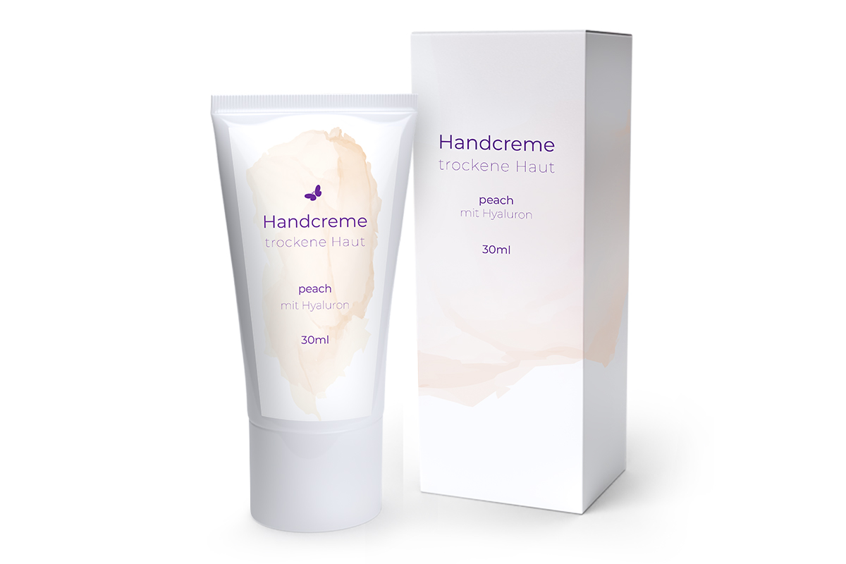 Jolifin Handcreme trockene Haut - peach mit Hyaluron 30ml