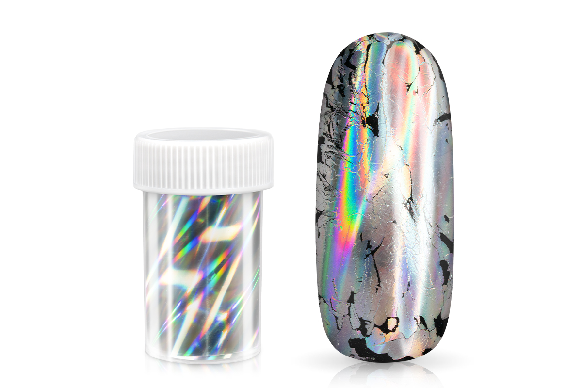 Jolifin Transfer Nagelfolie XL - hologramm silver millenium