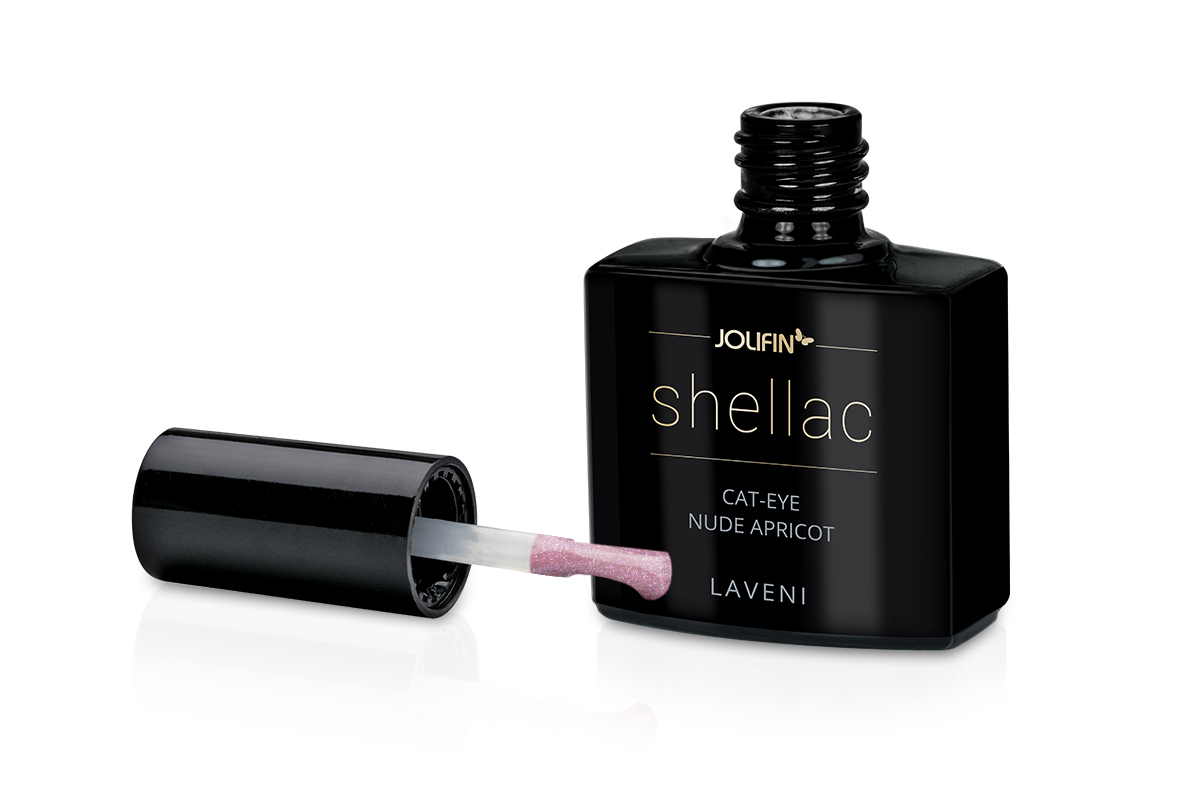 Jolifin LAVENI Shellac - Cat-Eye nude apricot 10ml