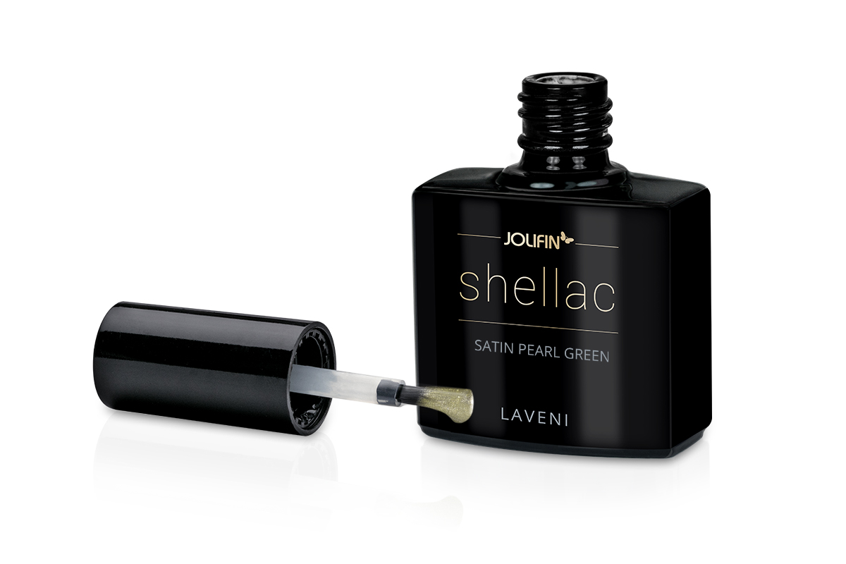 Jolifin LAVENI Shellac - satin pearl green 10ml