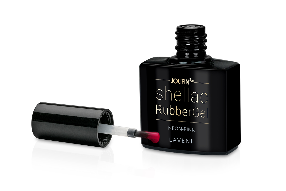 Jolifin LAVENI Shellac RubberBase - neon-pink 10ml