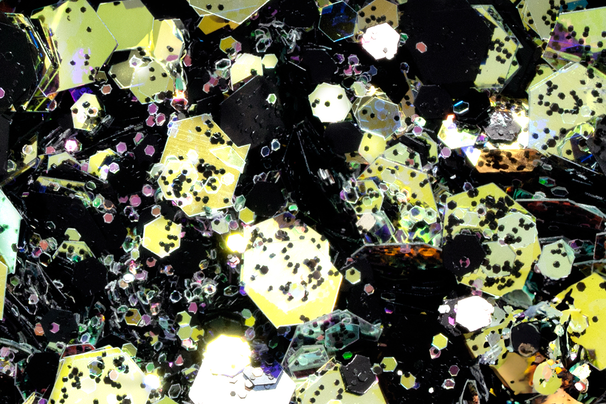 Jolifin Hexagon Glittermix - black