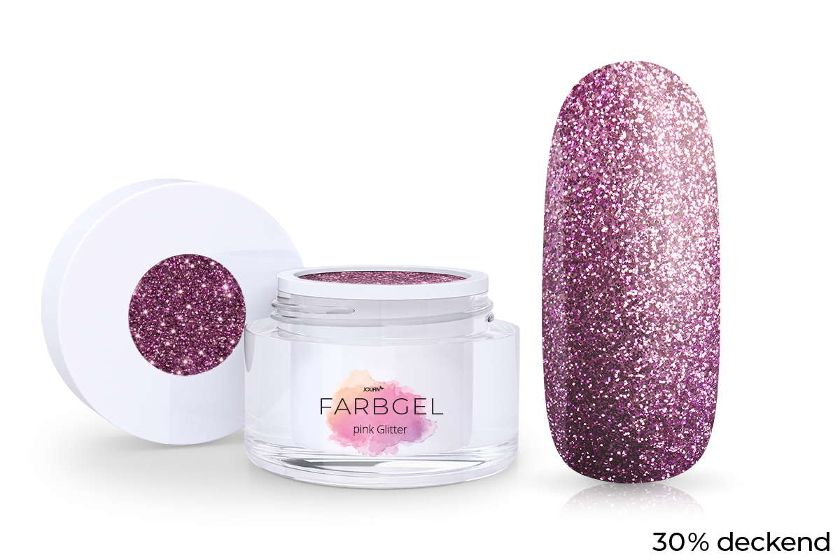 Jolifin colour gel pink glitter 5ml