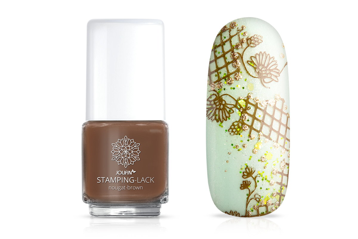 Jolifin Stamping-Lack - nougat-brown 12ml