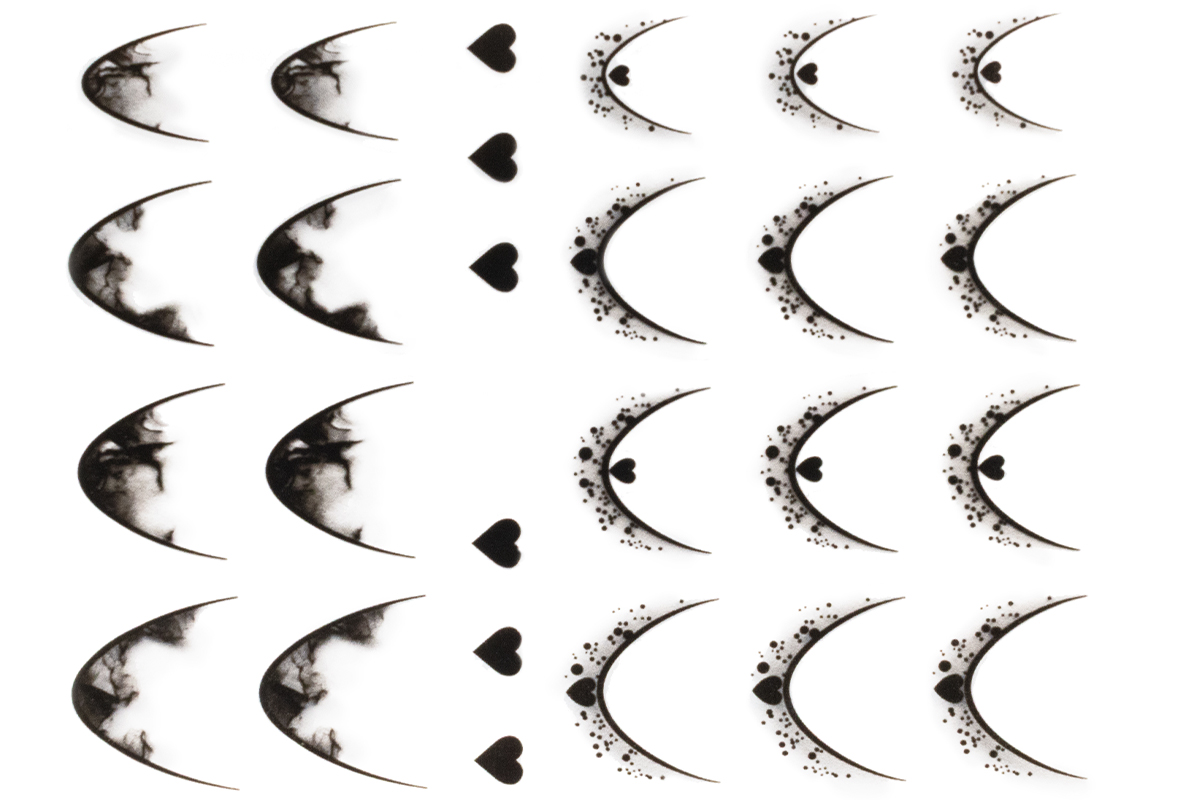 Jolifin LAVENI XL Sticker - Ombre French black hearts & marble