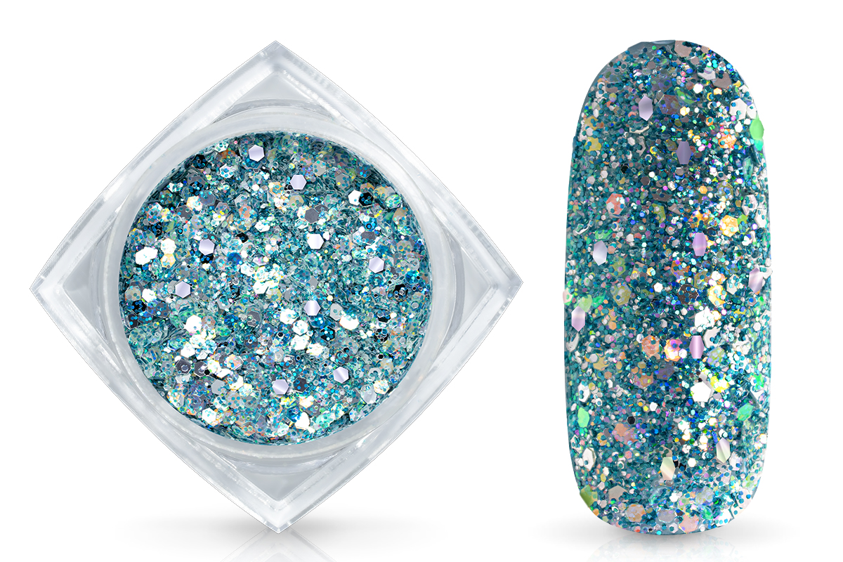 Jolifin LAVENI Luxury Glitter Hologram - silver-ocean