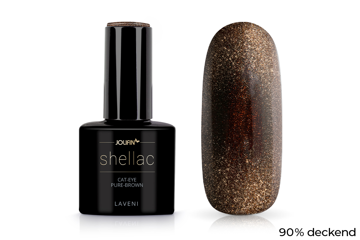 Jolifin LAVENI Shellac - Cat-Eye pure-brown 10ml
