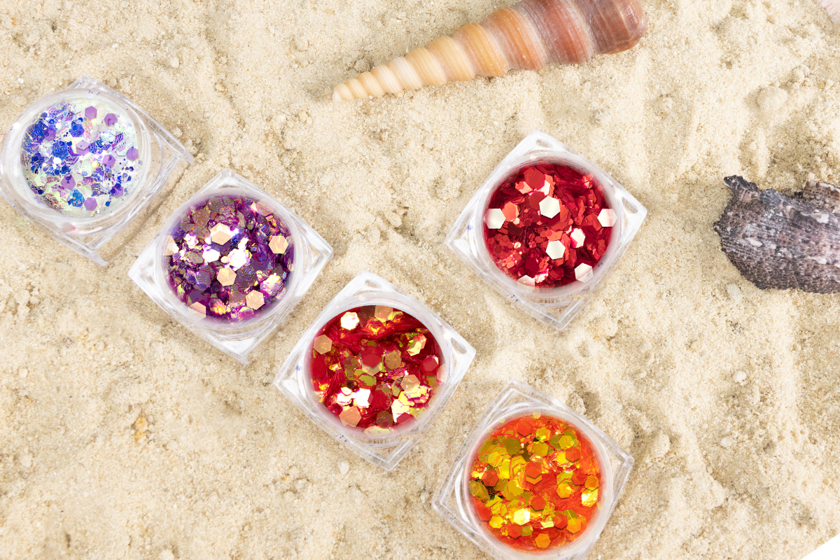 Jolfin Hexagon Glittermix - classic red