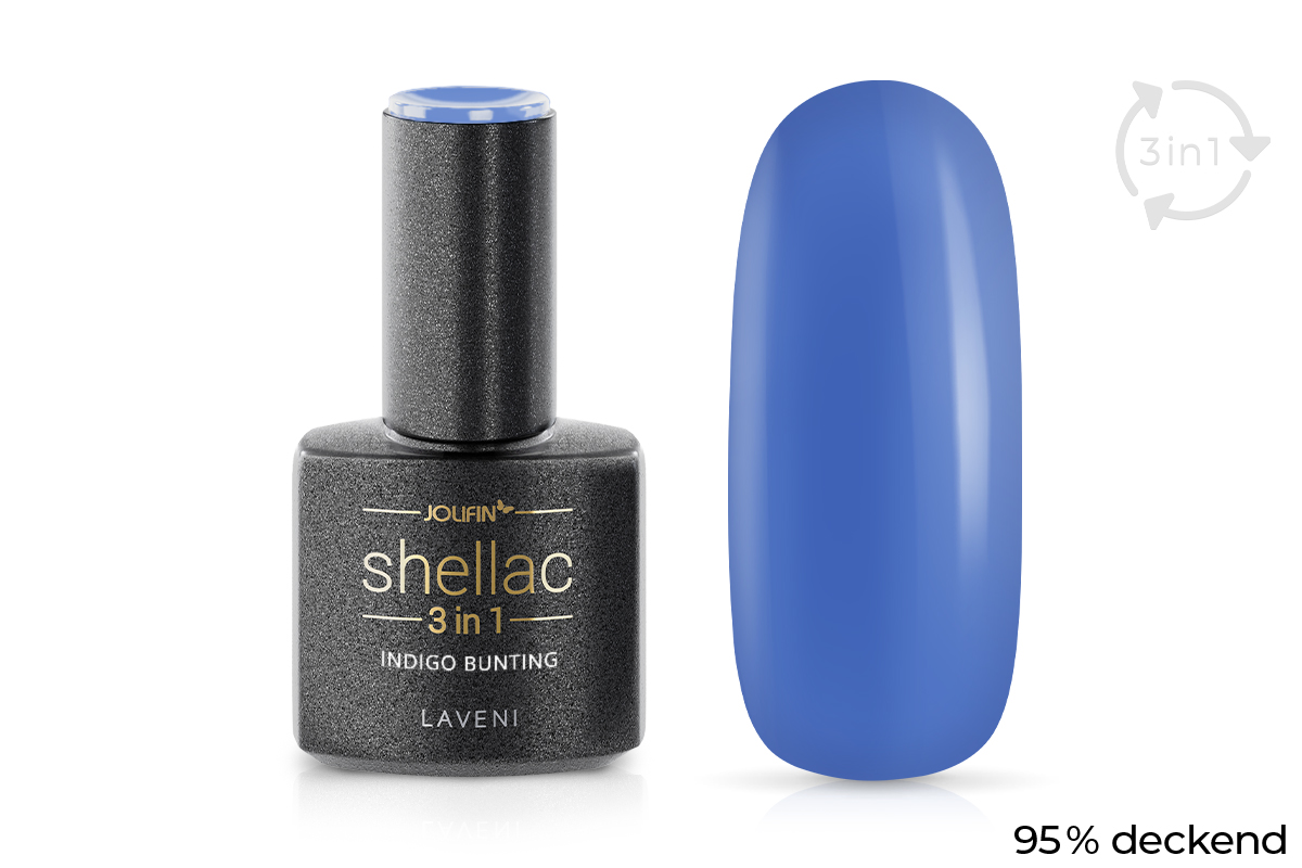 Jolifin LAVENI 3in1 Shellac - indigo bunting 10ml