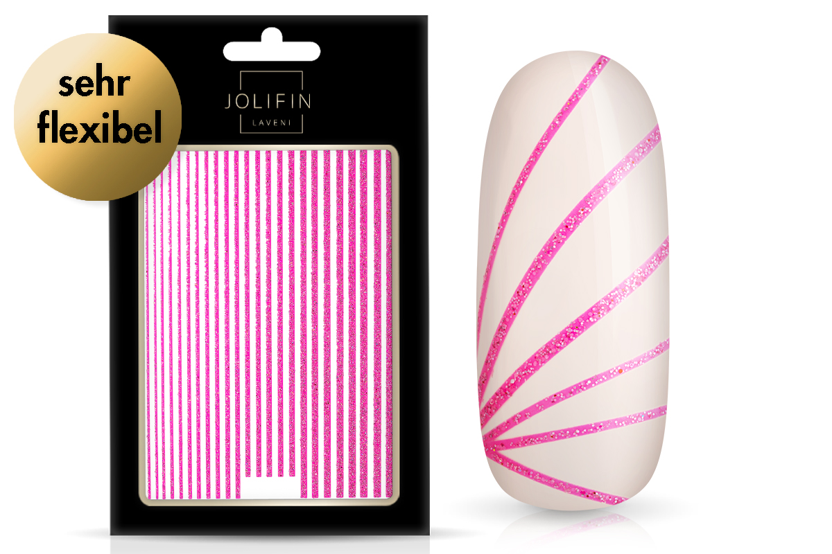 Jolifin LAVENI XL Sticker - Glitter Stripes pink