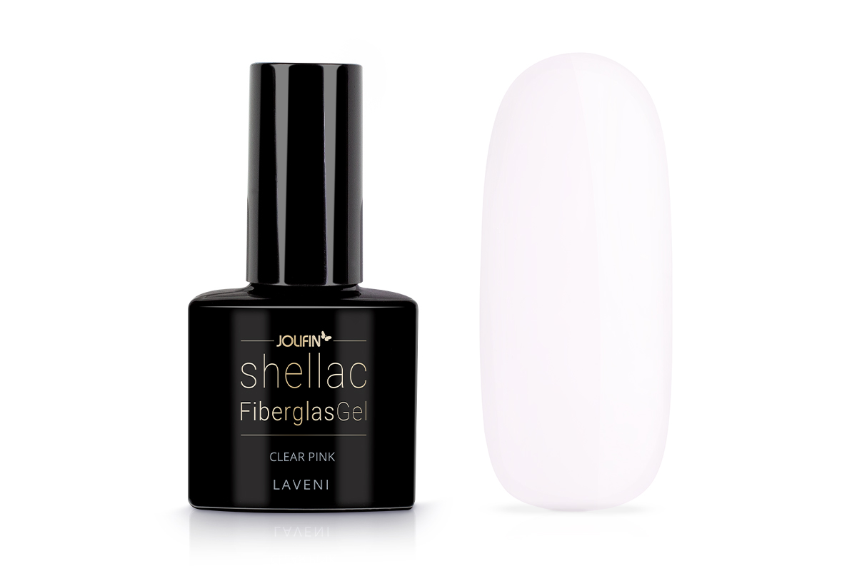 Jolifin LAVENI Shellac FiberglasGel - clear pink 10ml 