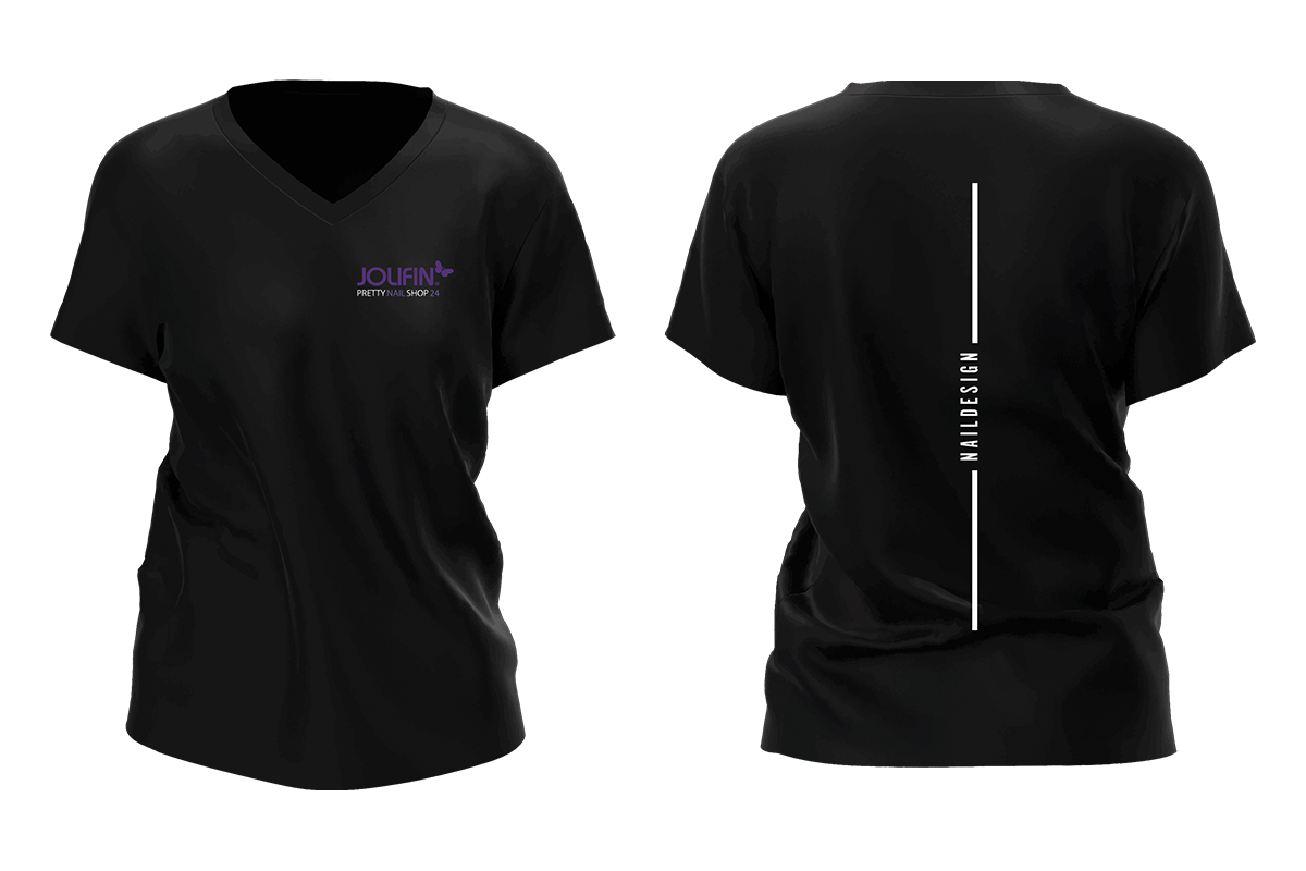 Jolifin T-Shirt V-Ausschnitt - schwarz Gr. L