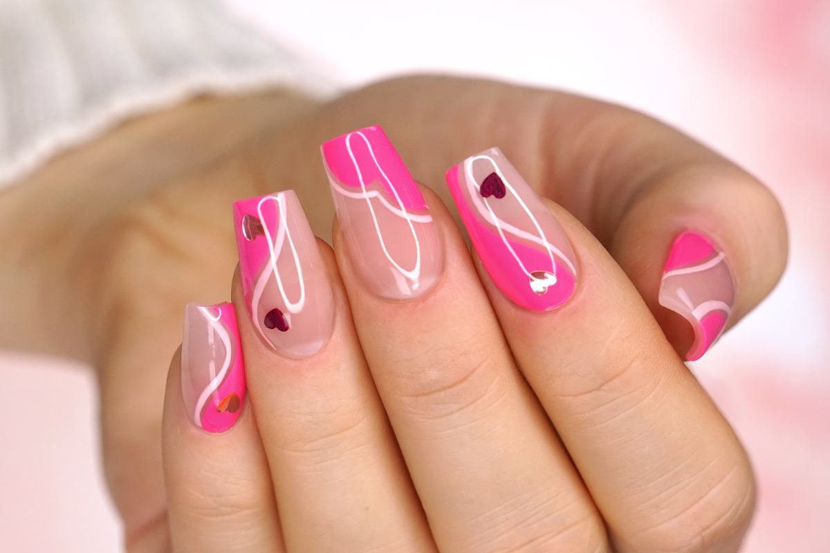 Jolifin LAVENI PRO Farbgel - pink hearts 5ml