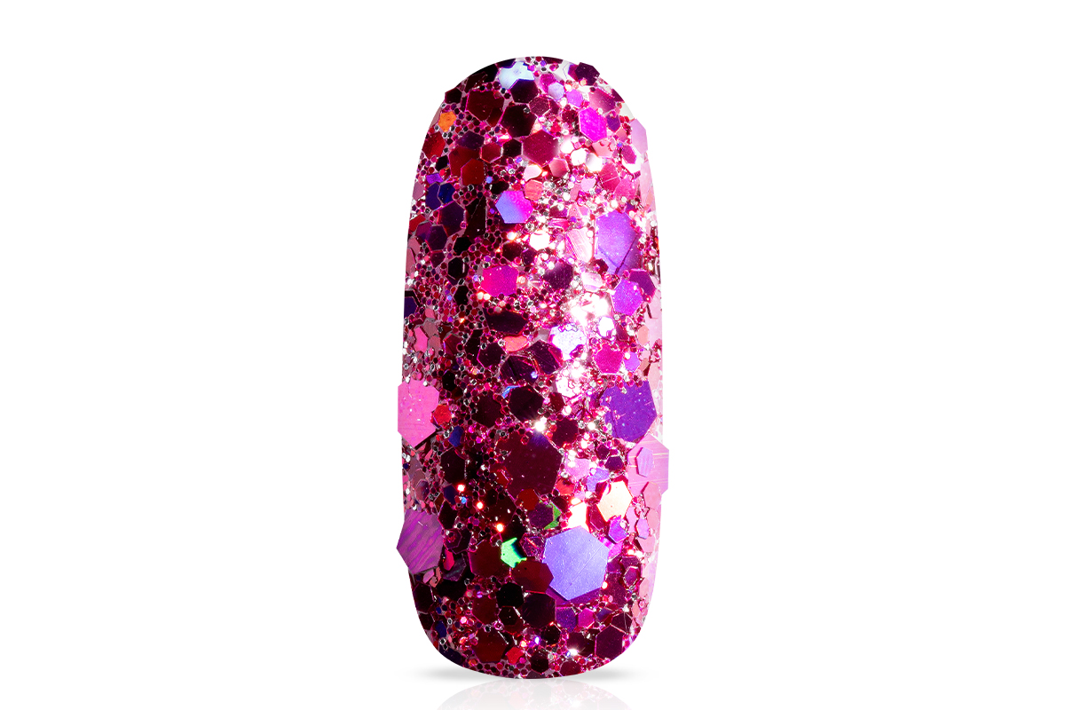 Jolifin Hexagon Glittermix - hologramm berry