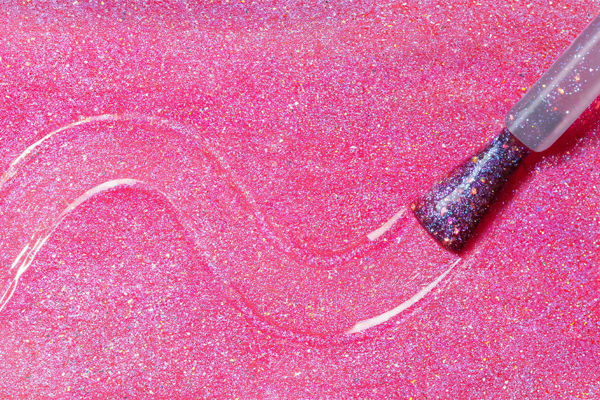 Jolifin LAVENI Shellac - magenta Glitterflakes 10ml