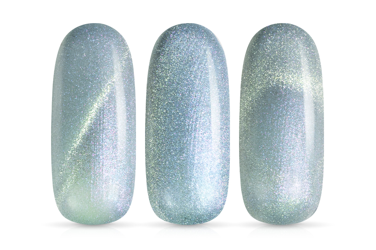 Jolifin LAVENI Shellac - Cat-Eye pearl frosted blue 10ml