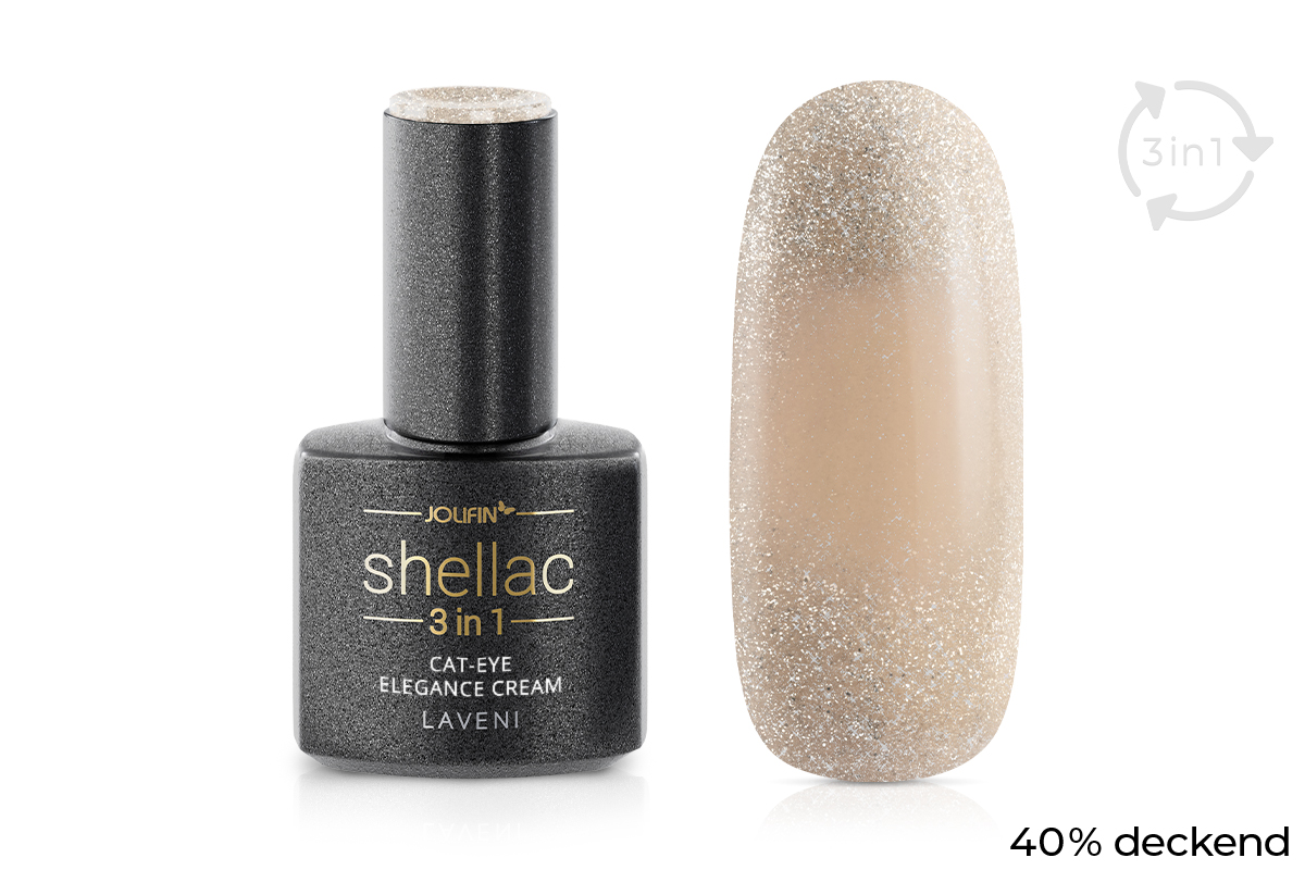 Jolifin LAVENI 3in1 Shellac - Cat-Eye elegance cream 10ml