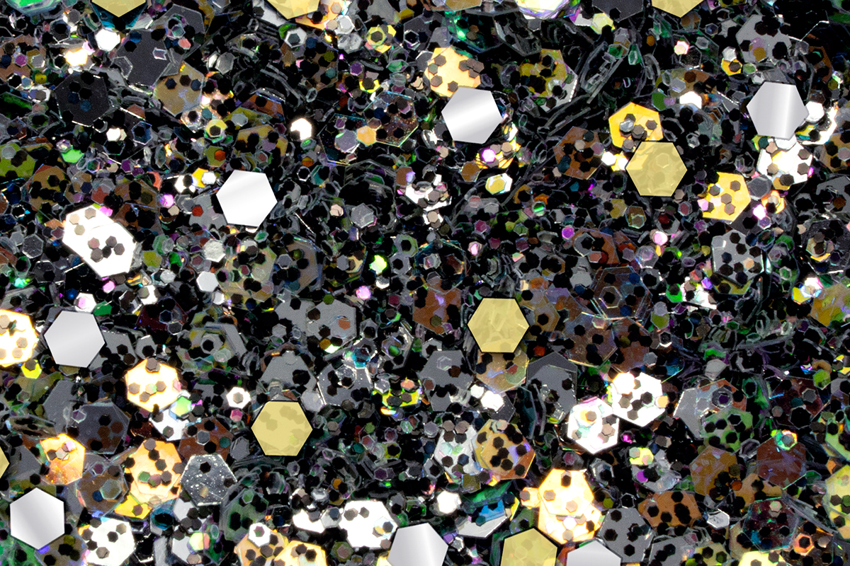 Jolifin LAVENI Luxury Glitter Hologram - silver-black