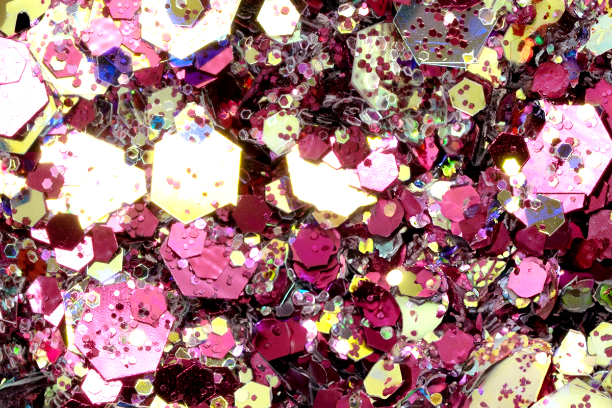 Jolifin Hexagon Glittermix - bordeaux