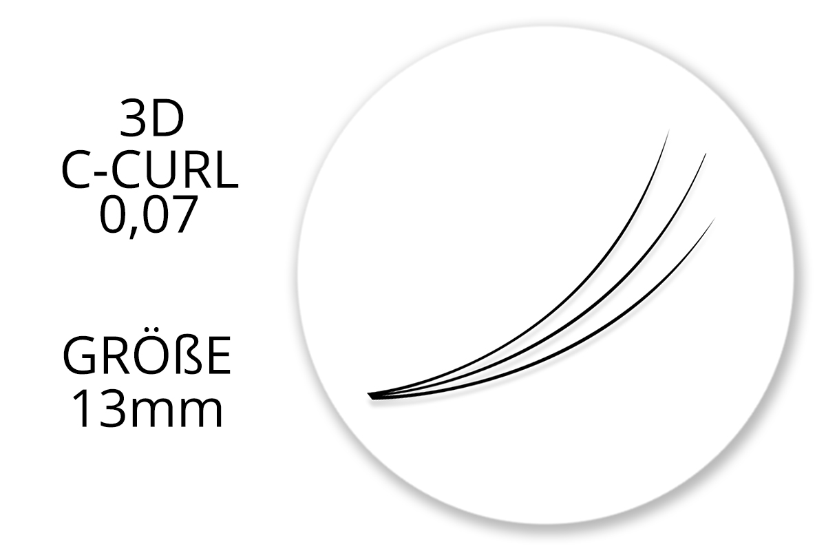 SingleBox 13mm - 3D Wimpernfächer C-Curl 0,07