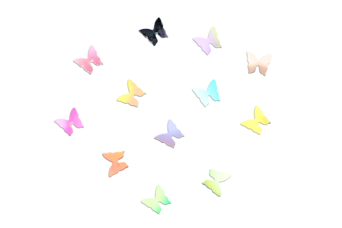 Jolifin XL Nailart-Display - milky butterflies