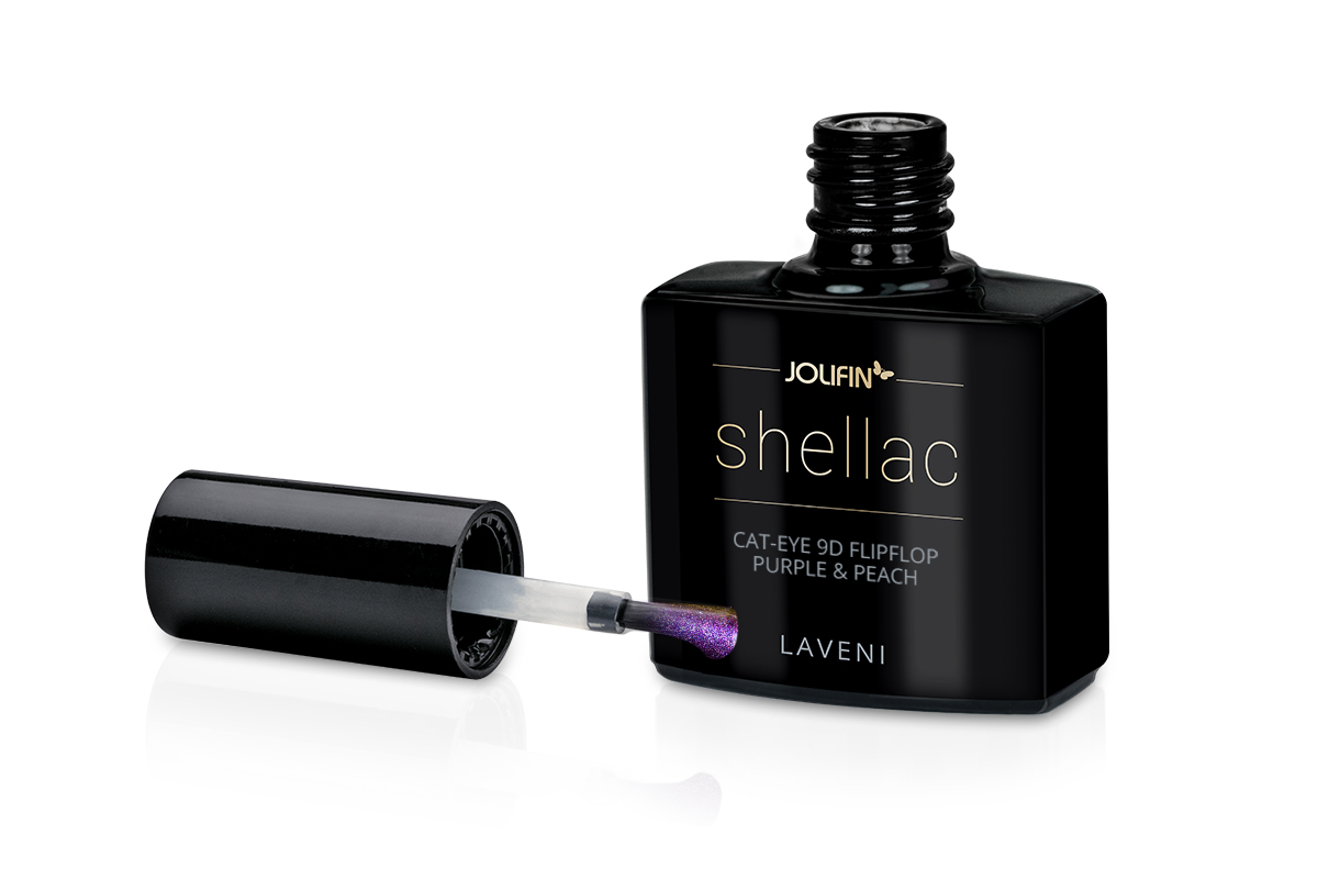 Jolifin LAVENI Shellac - Cat-Eye 9D FlipFlop purple & peach 10ml
