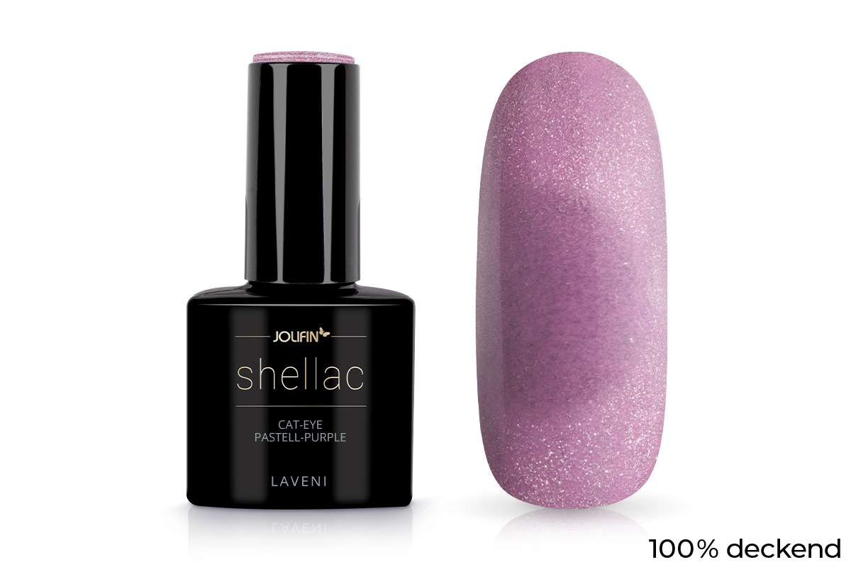 Jolifin LAVENI Shellac - Cat-Eye pastell-purple 10ml