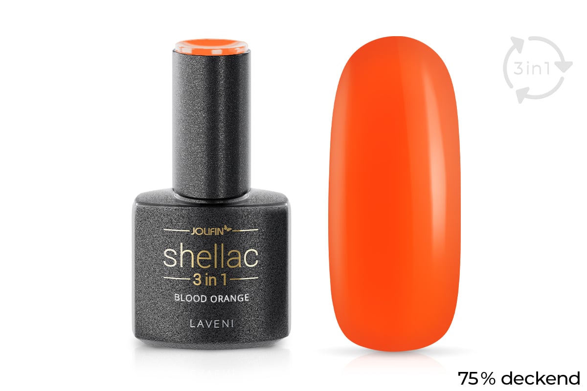 Jolifin LAVENI 3in1 Shellac - blood orange 10ml