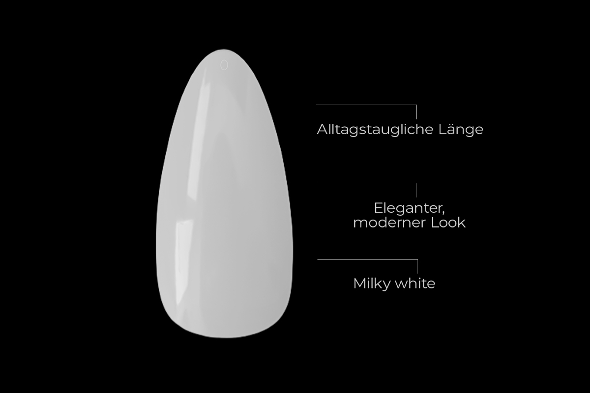 Jolifin 120er Tipbox Press-On ovale Mandel milky white