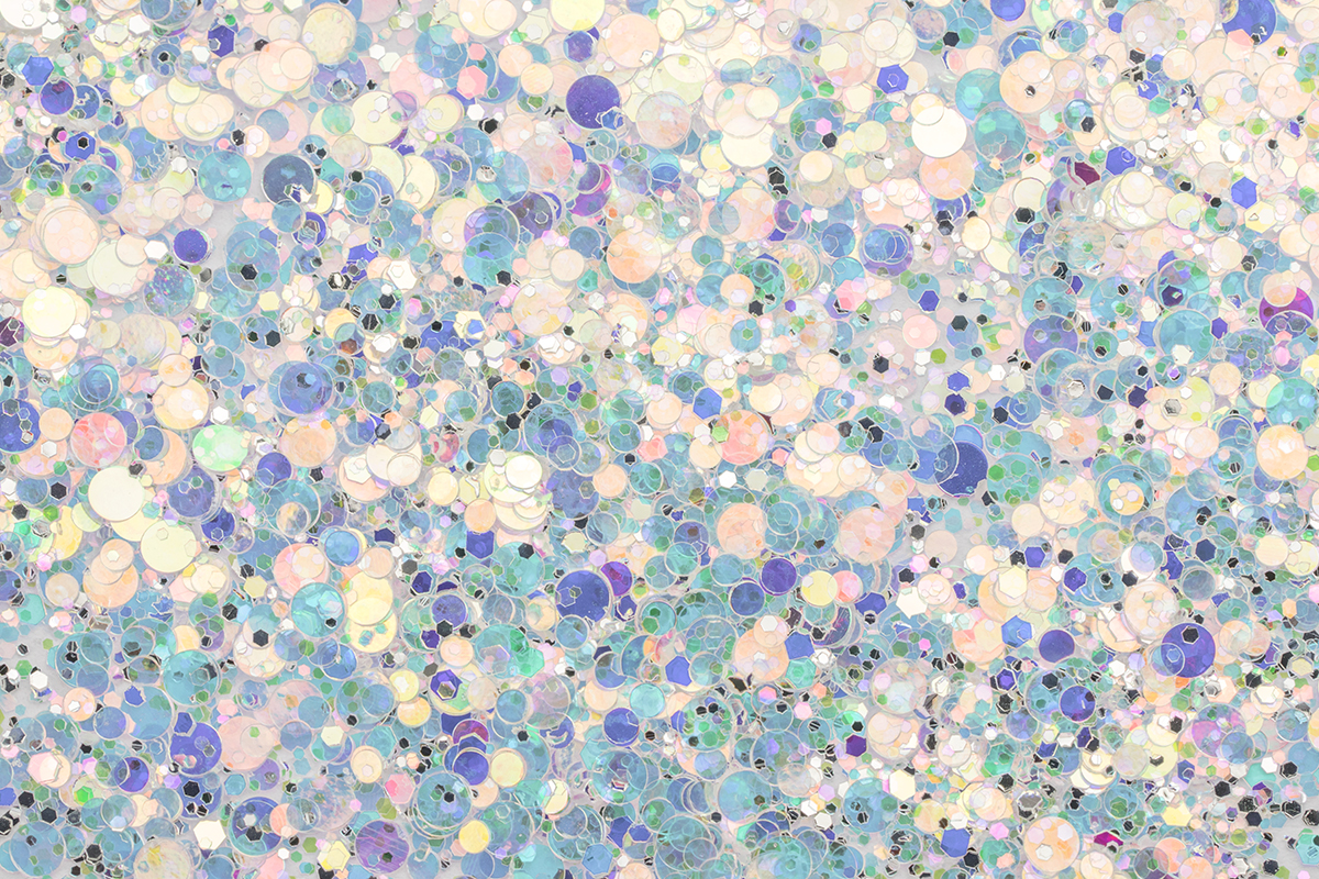 Jolifin LAVENI Glossy Mirror Glitter - white rainbow