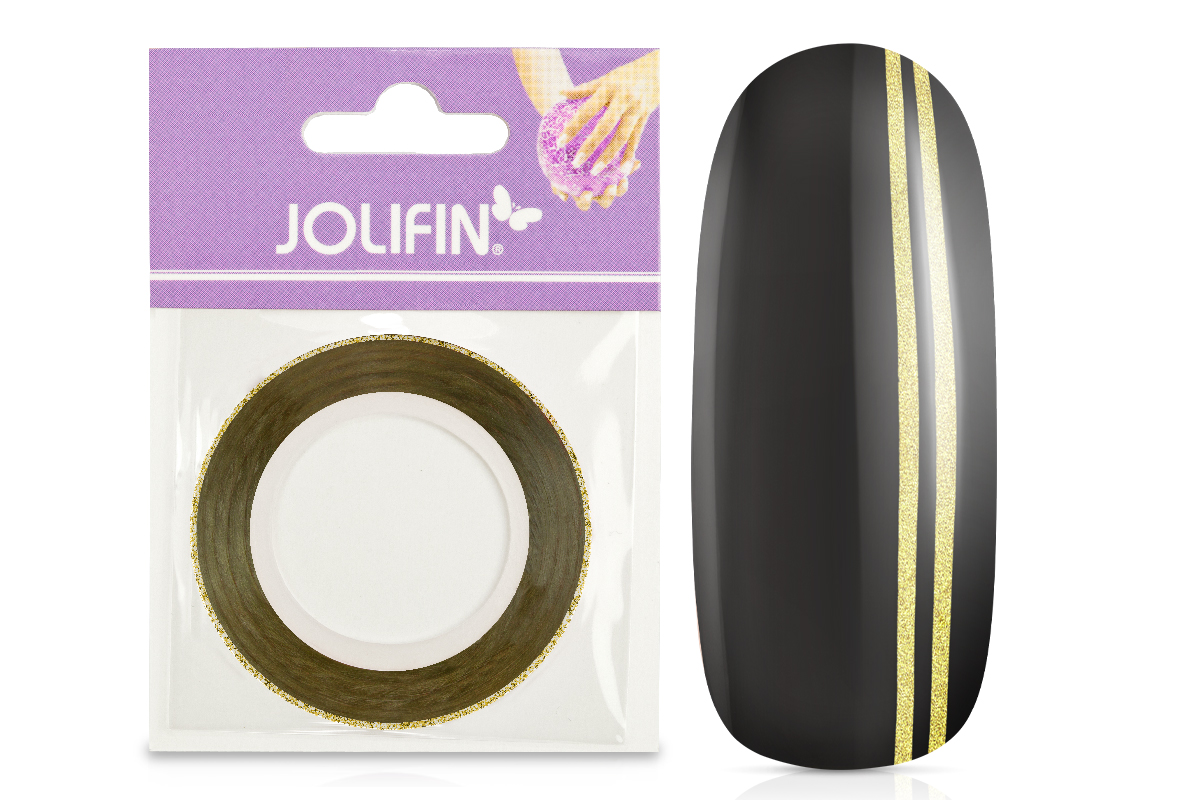 Jolifin Glitter Pinstripes gold 1mm