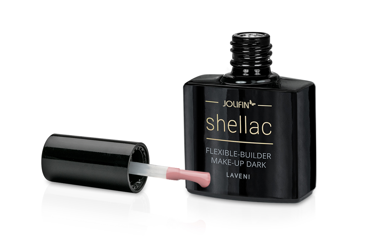Jolifin LAVENI Shellac - flexible-builder make-up dark 10ml