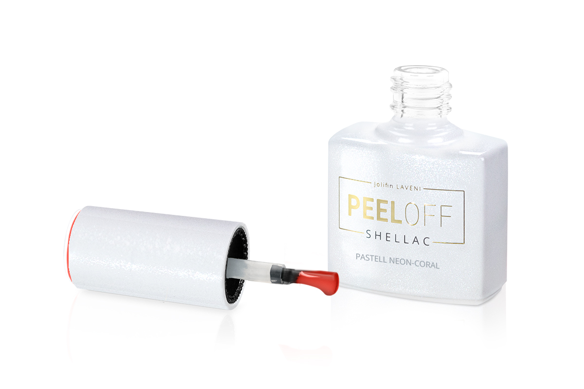 Jolifin LAVENI Shellac PeelOff - pastell neon-coral 10ml