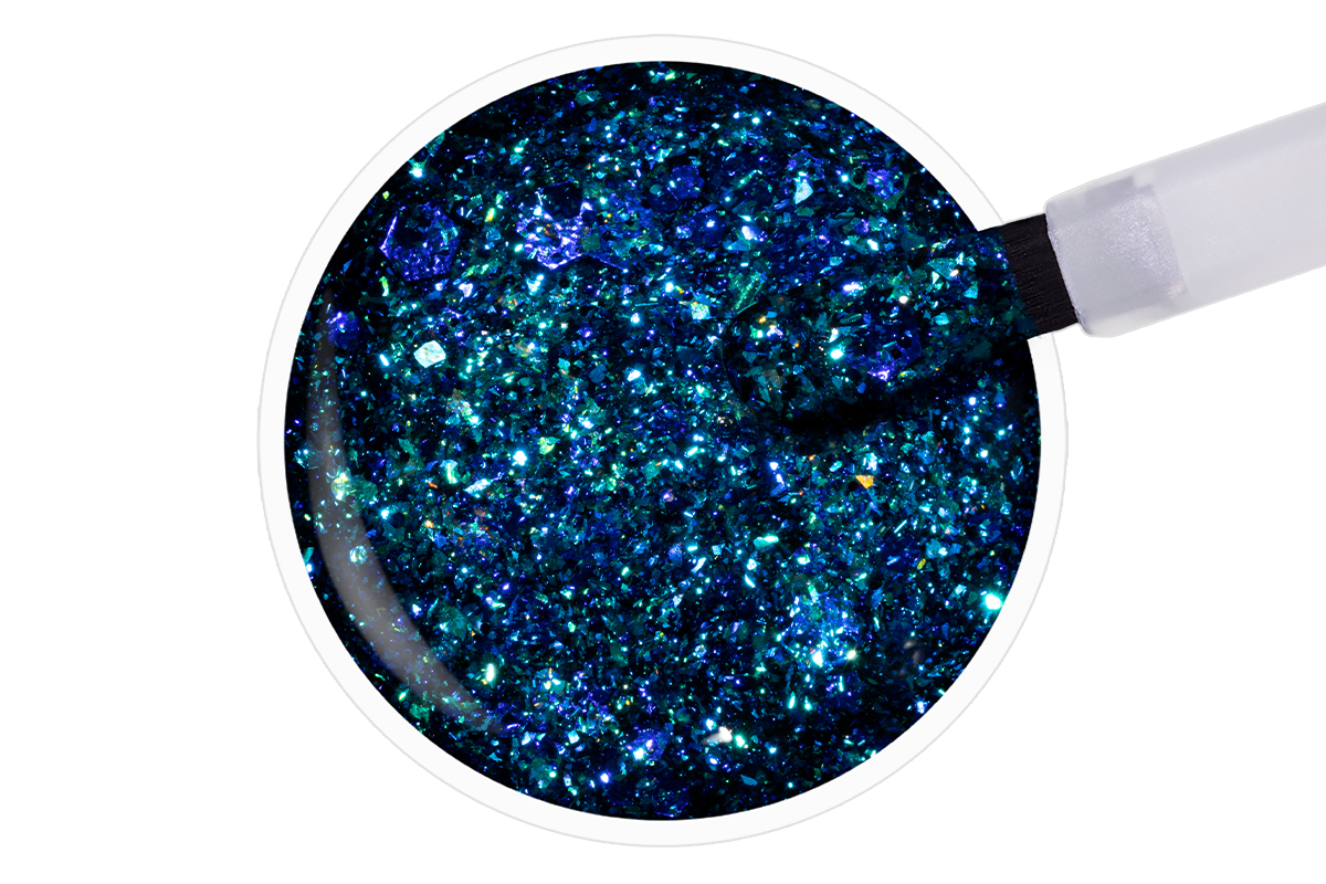 Jolifin LAVENI Shellac - blue galaxy Glitter 10ml