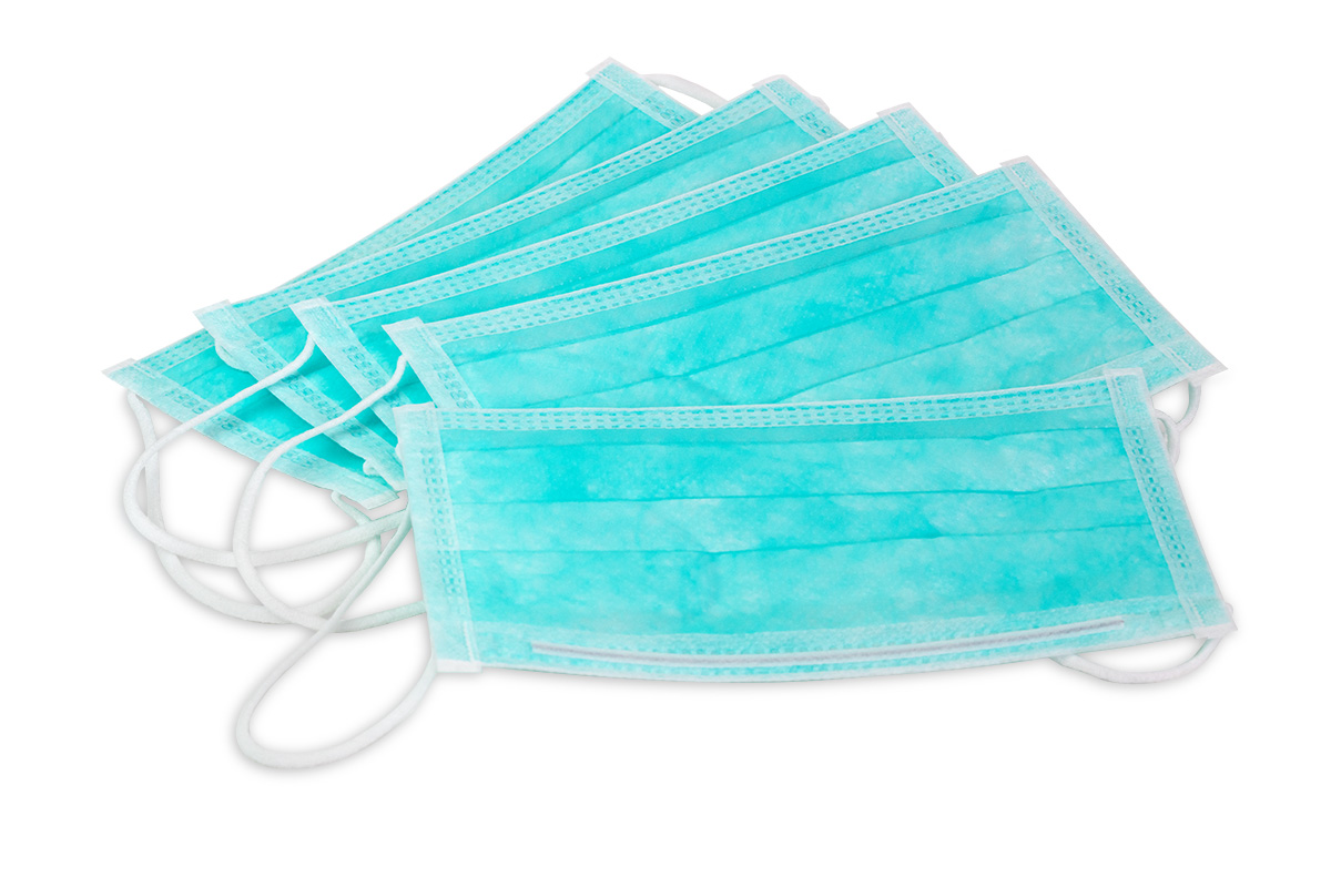 Face mask 10 pieces green latex-free