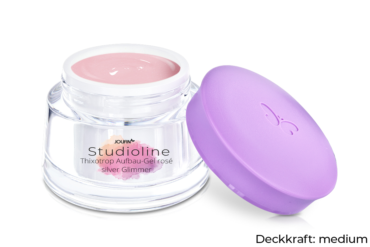 Jolifin Studioline - Thixotrop Aufbau-Gel rosé silver Glimmer 15ml 