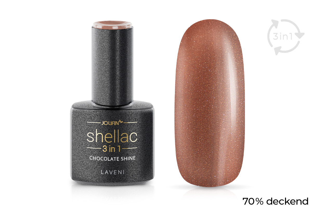 Jolifin LAVENI 3in1 Shellac - chocolate shine 10ml