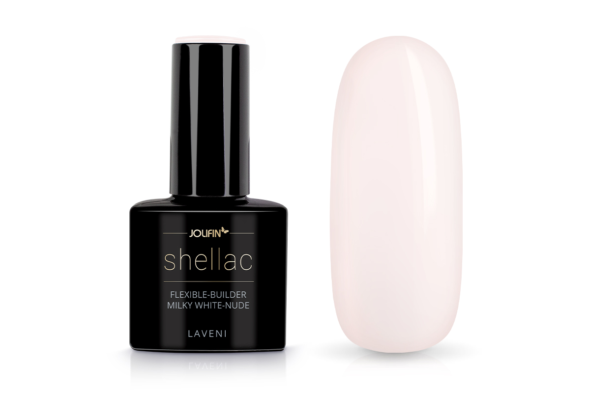 Jolifin LAVENI Shellac - flexible-builder milky white-nude 10ml