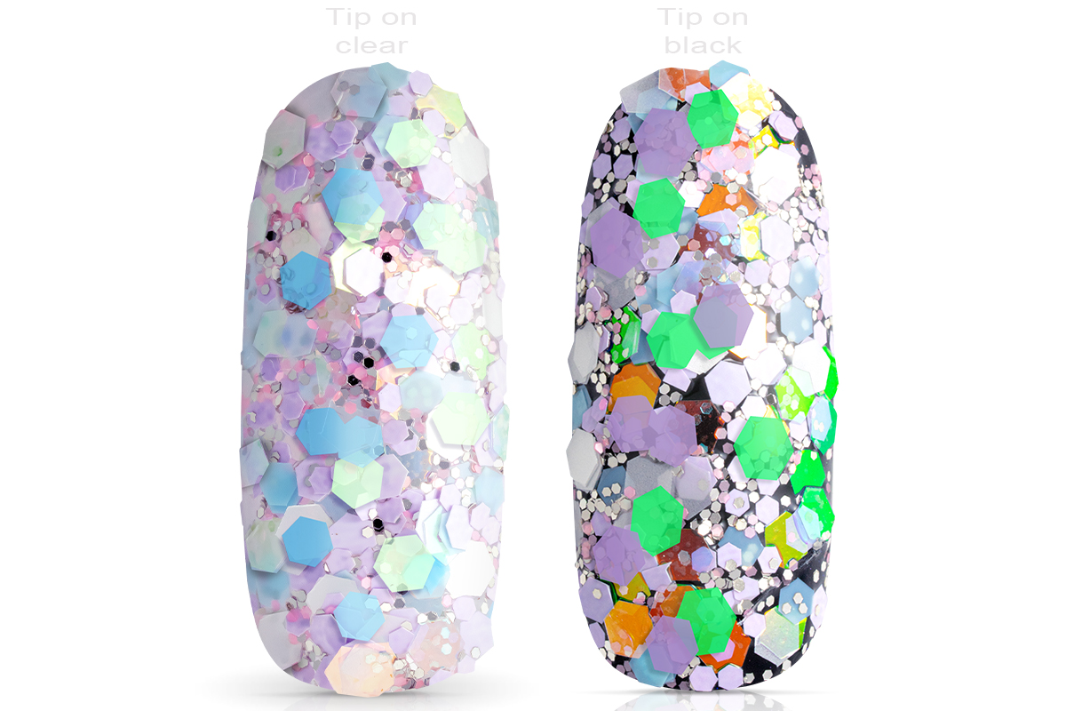 Jolifin Hexagon Glittermix - pastell blue-lavender