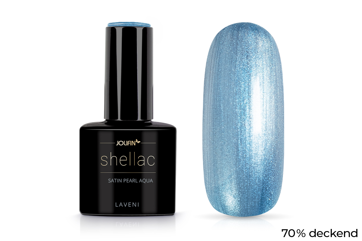 Jolifin LAVENI Shellac - satin pearl aqua 10ml