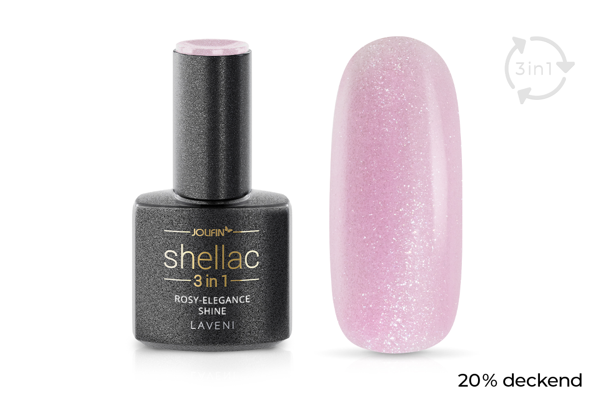 Jolifin LAVENI 3in1 Shellac - rosy-elegance shine 10ml
