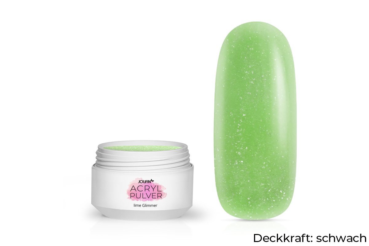 Jolifin Acryl Farbpulver - lime Glimmer 5g