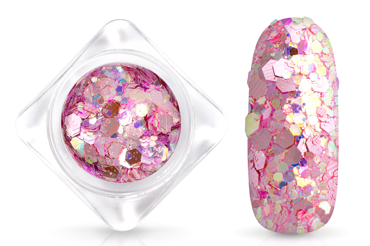 Jolifin Hexagon Glitter - pastell-rose