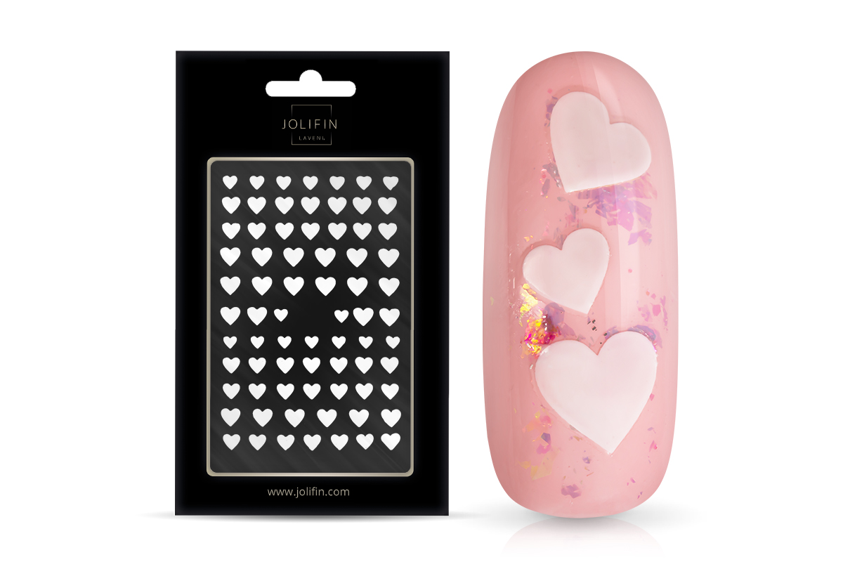 Jolifin LAVENI Nightshine Sticker  - Hearts white