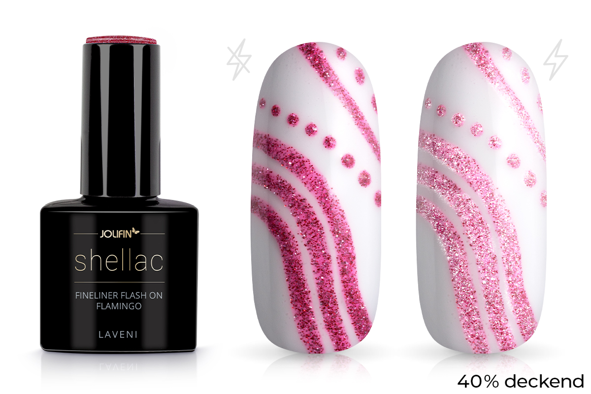 Jolifin LAVENI Shellac Fineliner - FlashOn flamingo 10ml